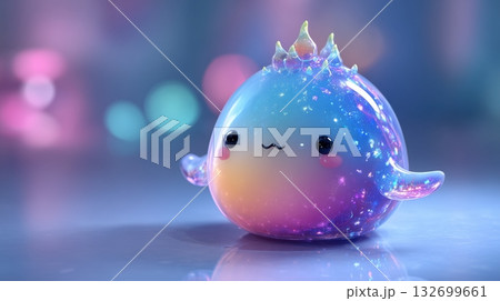 銀河のように輝く透明キャラの3Dファンタジー 132699661