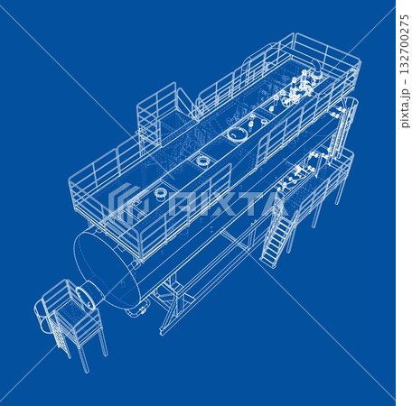 Industrial Blueprint Design. Vector 132700275