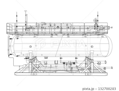 Industrial Tank Blueprint. Vector 132700283