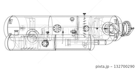 Technical Blueprint of Industrial Tank. Vector Technical Blueprint of Industrial Tank. Vector 132700290