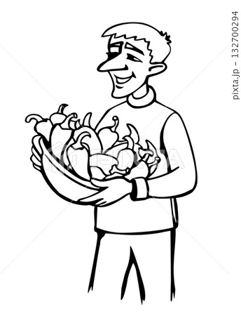 Vector illustration. Peter Piper picked a peck of pickled peppers Vector illustration. Peter Piper picked a peck of pickled peppers 132700294