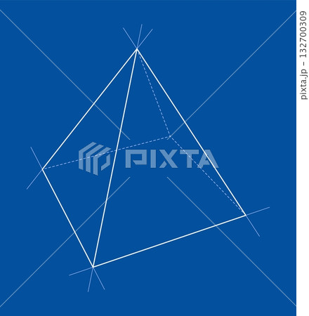 Geometric Pyramid on Blue Background. Vector Geometric Pyramid on Blue Background. Vector 132700309