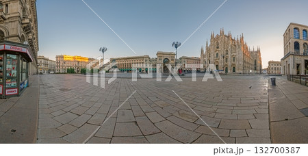 Milan Cathedral and Piazza Duomo at sunrise Milan Cathedral and Piazza Duomo at sunrise 132700387