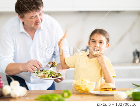 Daughter refuses to eat food prepared by father 132700516