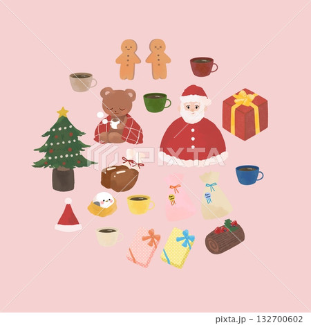 クリスマスのイラスト素材セット 132700602