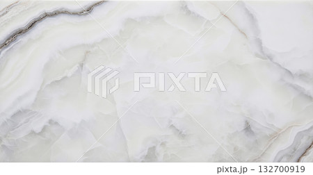 White onyx texture with soft grey veins and smooth surface, elegant natural stone background for luxury interior design or abstract wallpaper theme 132700919