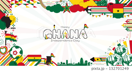 Happy Independence Day of Ghana, illustration background design 132701249