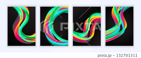 cover design with black background with liquid abstract wavy colorful gradient cover design with black background with liquid abstract wavy colorful gradient 132701311