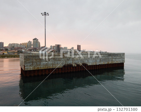 Concrete pier at sea. 132701380