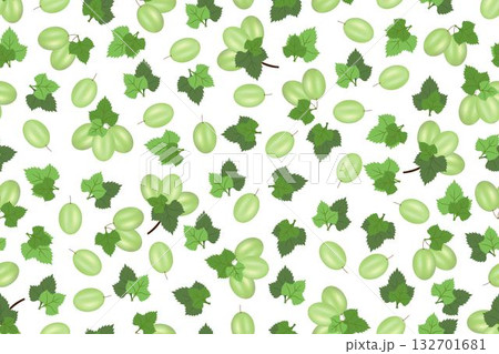 Green grapes and its leaves doodle seamless pattern design on white background, for background, wallpaper or printing. Green grapes and its leaves doodle seamless pattern design on white background, for background, wallpaper or printing. 132701681
