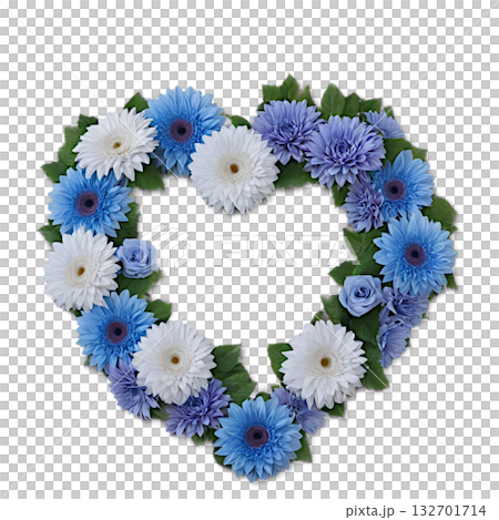Heart-shaped flower wreath Heart-shaped flower wreath 132701714