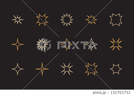 Sparkles and stars set, glowing lights, outline decorative twinkle and bursts forms, abstract shining flash symbols, y2k style basic shapes geometric graphic elements Sparkles and stars set, glowing lights, outline decorative twinkle and bursts forms, abstract shining flash symbols, y2k style basic shapes geometric graphic elements 132701752