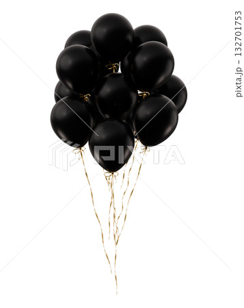 Black balloons bunch. Party celebration balloons on isolated background. 3d rendering. Applicable for black Friday design design. Black balloons bunch. Party celebration balloons on isolated background. 3d rendering. Applicable for black Friday design design. 132701753