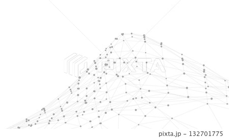 Abstract Plexus mesh geometric background. Dots or circles connected by lines. Technology abstract background with copy space. Minimalist mesh backdrop. Abstract polygonal shape. 132701775