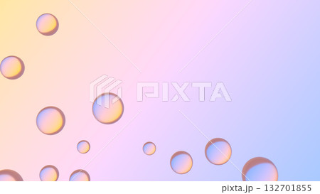 Liquid balls or spheres. Abstract gradient background. Abstract liquid shapes. Soft gradient colors 132701855
