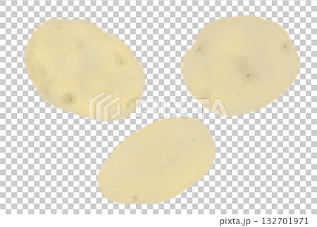 ジャガイモのイラスト、白バック 132701971