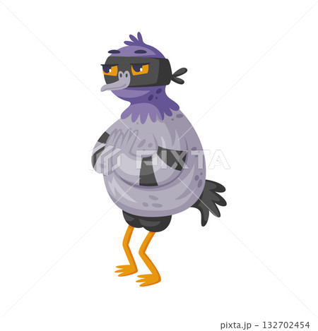 Pigeon Bandit and Criminal Character Wear Mask Vector Illustration 132702454