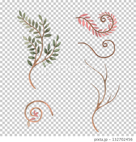 A set of pendants and decorative elements for creating compositions. Isolated watercolor illustrations for interior design, clothing, educational materials, and children's room design. A set of pendants and decorative elements for creating compositions. Isolated watercolor illustrations for interior design, clothing, educational materials, and children's room design. 132702456