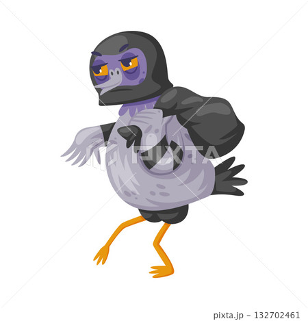 Pigeon Bandit and Criminal Character Wear Mask Carry Sack Vector Illustration 132702461