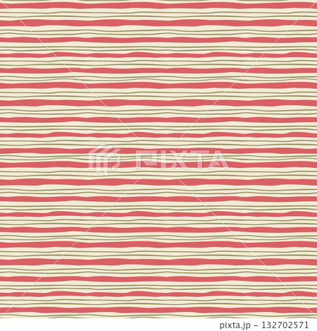 Hand drawn pink striped seamless pattern Vector horizontal lines background, wallpaper, wrap paper, textile design. 132702571
