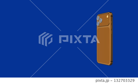 4K Smartphone mockup with chroma key green screen. 3D Illustration. 132703329