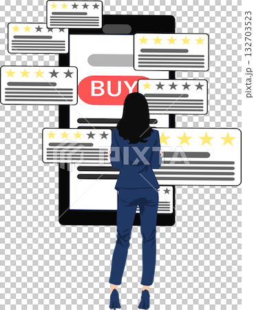 ネットショッピングをするイラスト ネットショッピングをするイラスト 132703523