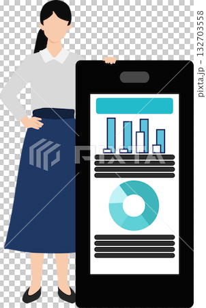 会議の資料を作成するビジネスウーマンのイラスト 会議の資料を作成するビジネスウーマンのイラスト 132703558