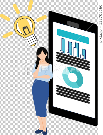 会議の資料を作成するビジネスウーマンのイラスト 会議の資料を作成するビジネスウーマンのイラスト 132703560