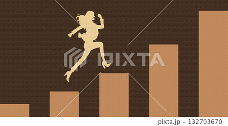 目標達成へのロードマップのイラスト(ビジネスウーマン) 目標達成へのロードマップのイラスト(ビジネスウーマン) 132703670