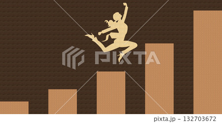 目標達成へのロードマップのイラスト(ビジネスウーマン) 目標達成へのロードマップのイラスト(ビジネスウーマン) 132703672