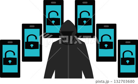 サイバーセキュリティのイラスト サイバーセキュリティのイラスト 132703680