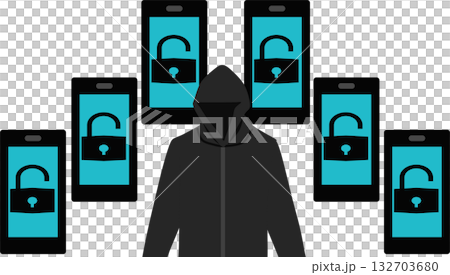 サイバーセキュリティのイラスト サイバーセキュリティのイラスト 132703680