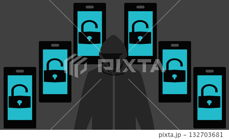 サイバーセキュリティのイラスト サイバーセキュリティのイラスト 132703681
