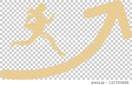 目標達成へのロードマップのイラスト(ビジネスウーマン)	 132703688