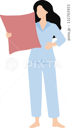 睡眠をとる女性のイラスト 睡眠をとる女性のイラスト 132703953