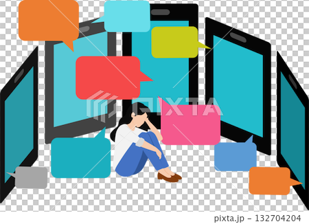 社群媒體恐懼症的圖示 132704204