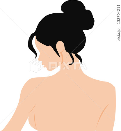女性の後ろ姿のイラスト 132704211