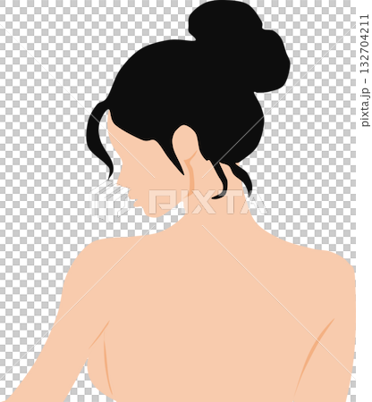 女性の後ろ姿のイラスト 132704211
