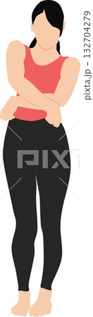 ダイエットする女性のイラスト 132704279
