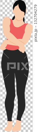 ダイエットする女性のイラスト 132704279