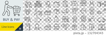 Shopping and payment icon set 132704343