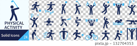 Vector activity silhouette icon set Vector activity silhouette icon set 132704353