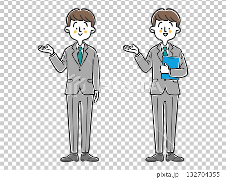 引導商務人士全身向量圖 引導商務人士全身向量圖 132704355