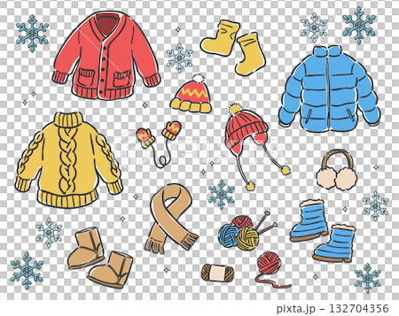 冬季時尚單品向量圖 132704356