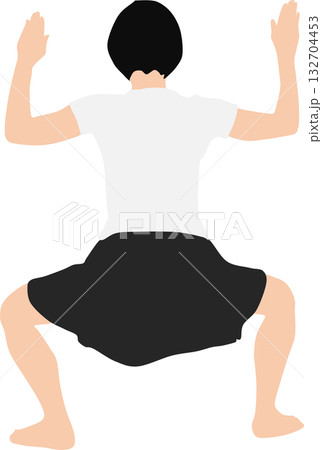 ブロックする女性のイラスト ブロックする女性のイラスト 132704453