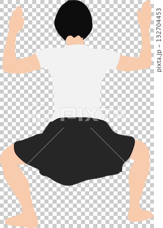 ブロックする女性のイラスト ブロックする女性のイラスト 132704453