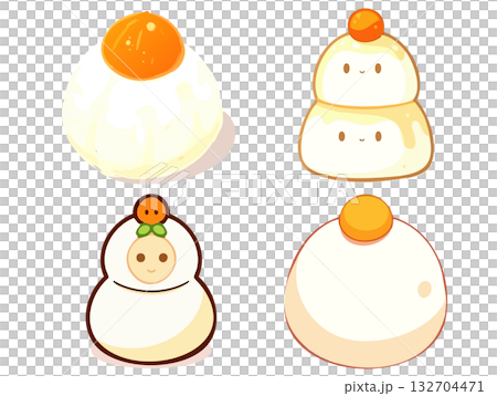 鏡餅のイラストアイコンセット 132704471