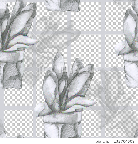 Fresh baguette pencil hand drawn seamless pattern on monochrome checkered background. Hand drawn bakery pastry background with Fresh baked bread on geometric classic lines for rustic textile design Fresh baguette pencil hand drawn seamless pattern on monochrome checkered background. Hand drawn bakery pastry background with Fresh baked bread on geometric classic lines for rustic textile design 132704608