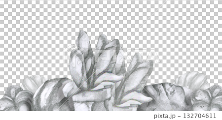 Bakery and pastry food pencil hand drawn banner with fresh bread, loaf and baguette illustration. Hand drawn fresh baked food frame in monochrome for cafe, menu design Bakery and pastry food pencil hand drawn banner with fresh bread, loaf and baguette illustration. Hand drawn fresh baked food frame in monochrome for cafe, menu design 132704611