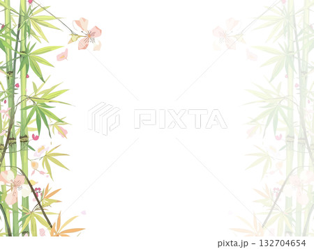 竹の白バックのイラスト素材、背景 132704654